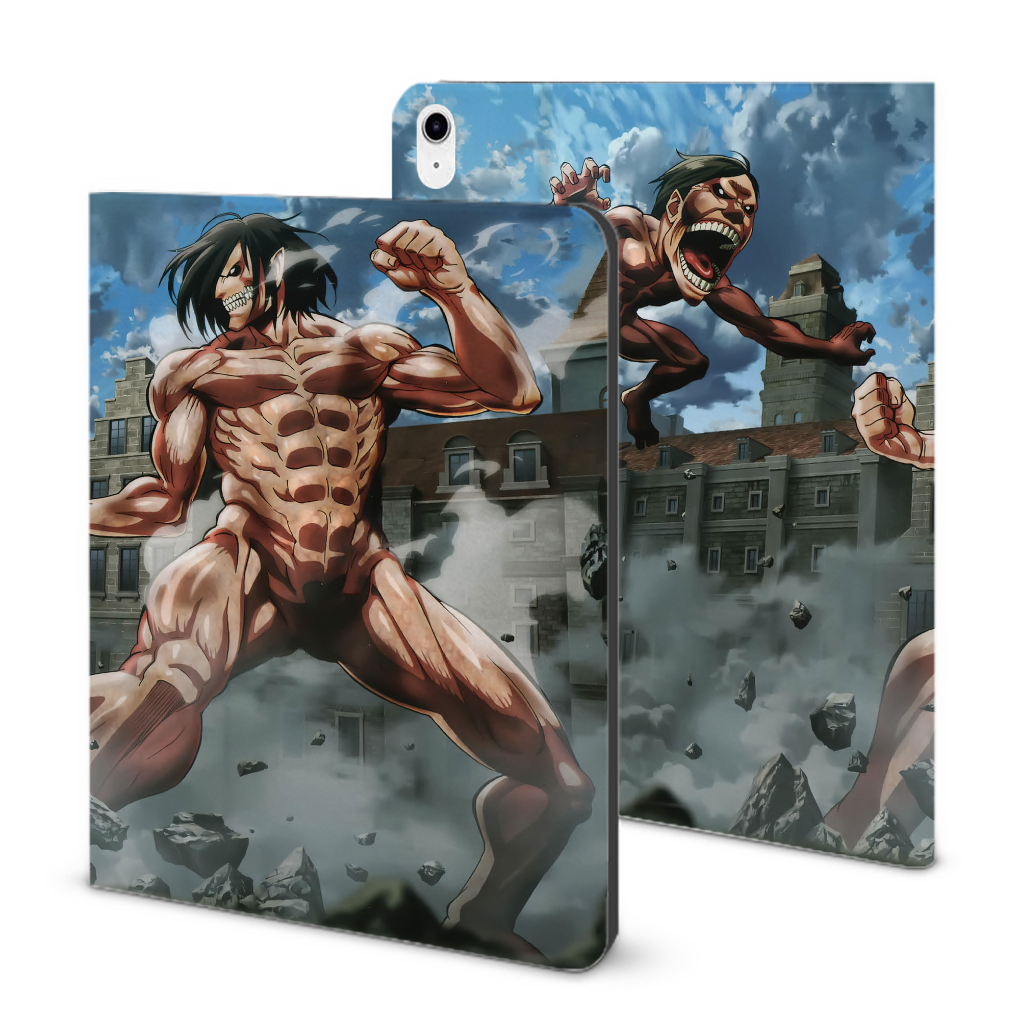 （画像用） 進撃の巨人 Attack on Titan IPad ケース ブック型 PUレザー TPU 耐衝撃 軽量 薄型 ペン収納なし 全面保護 IPad 各モデル対応